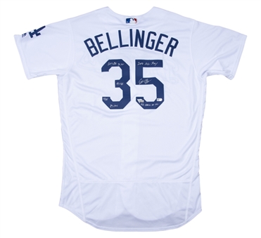 Cody Bellinger Signed Multi Stat Inscription Los Angeles Dodgers Authentic Collection Jersey (Fanatics and MLB Authenticated)